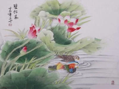 易天也花鸟画作品